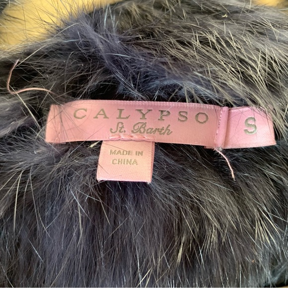 Calypso St. Barth black Fur Vest with pockets - Picture 3 of 6